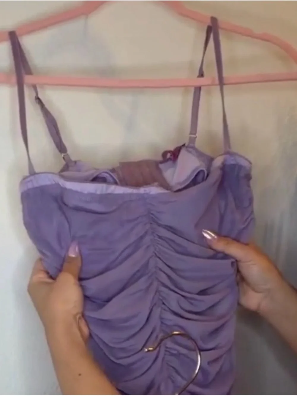 Edikted Lavender Ruched Spaghetti Strap Camisole
